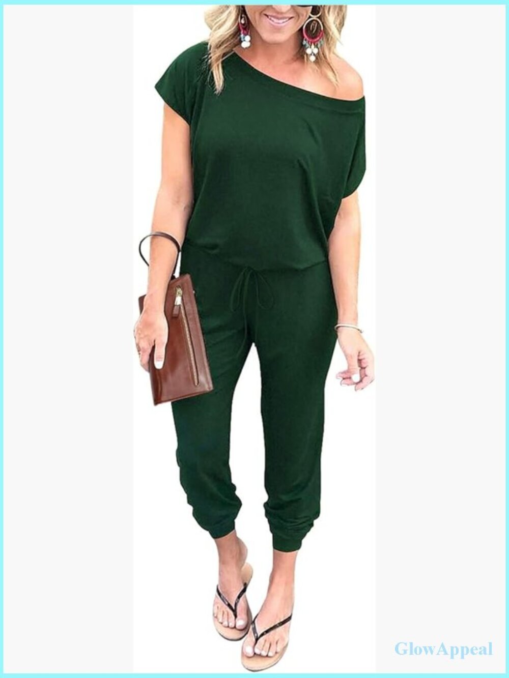 Off Shoulder Jumpsuit Romper Casual Loose Fit Short Sleeve Summer Beach Vacation